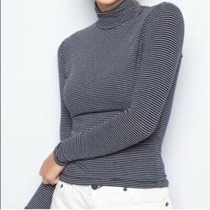 Brandy Melville striped turtle neck top long sleeve mock neck